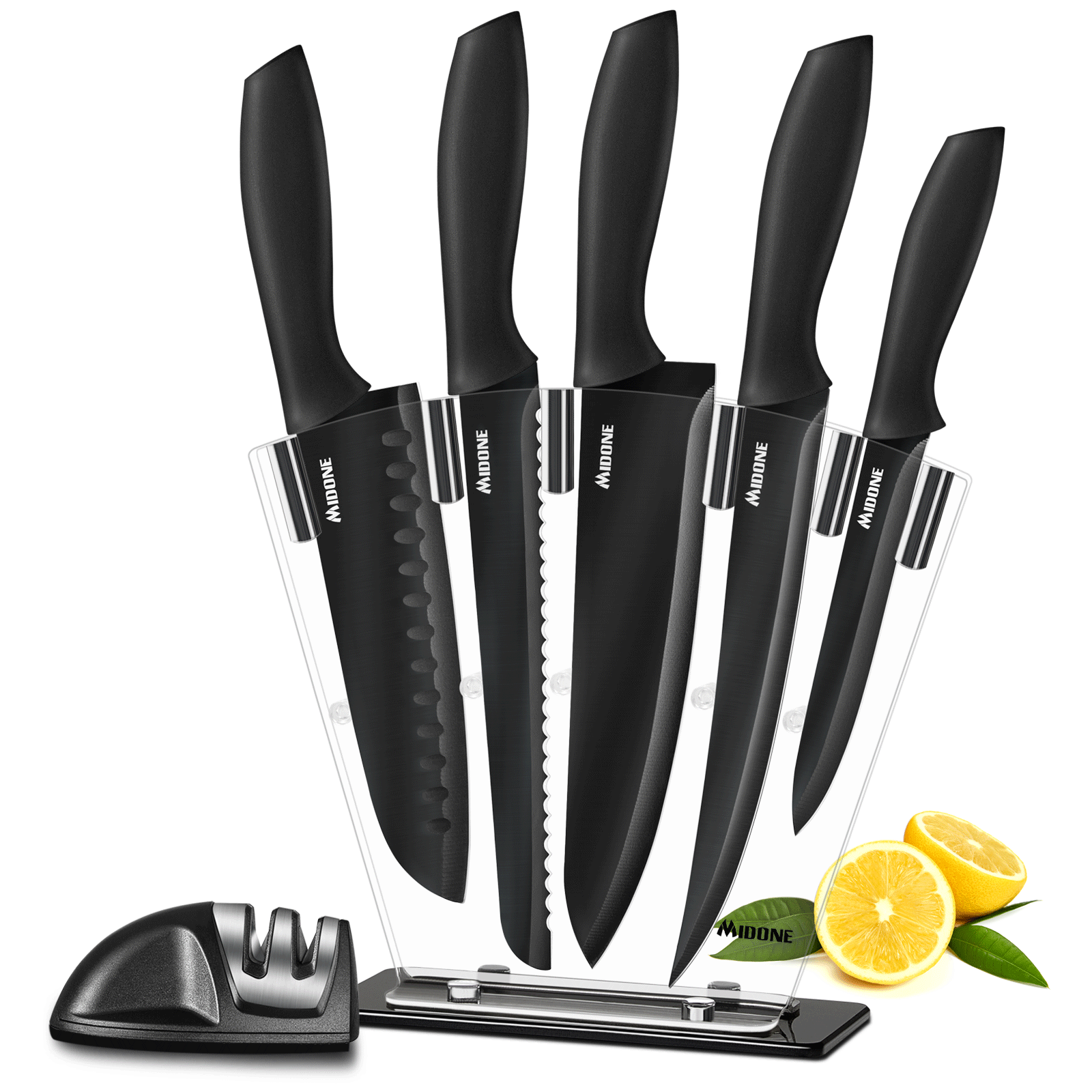 MIDONE Knife Set, 17 Pieces German Stainless Steel Kitchen Knife