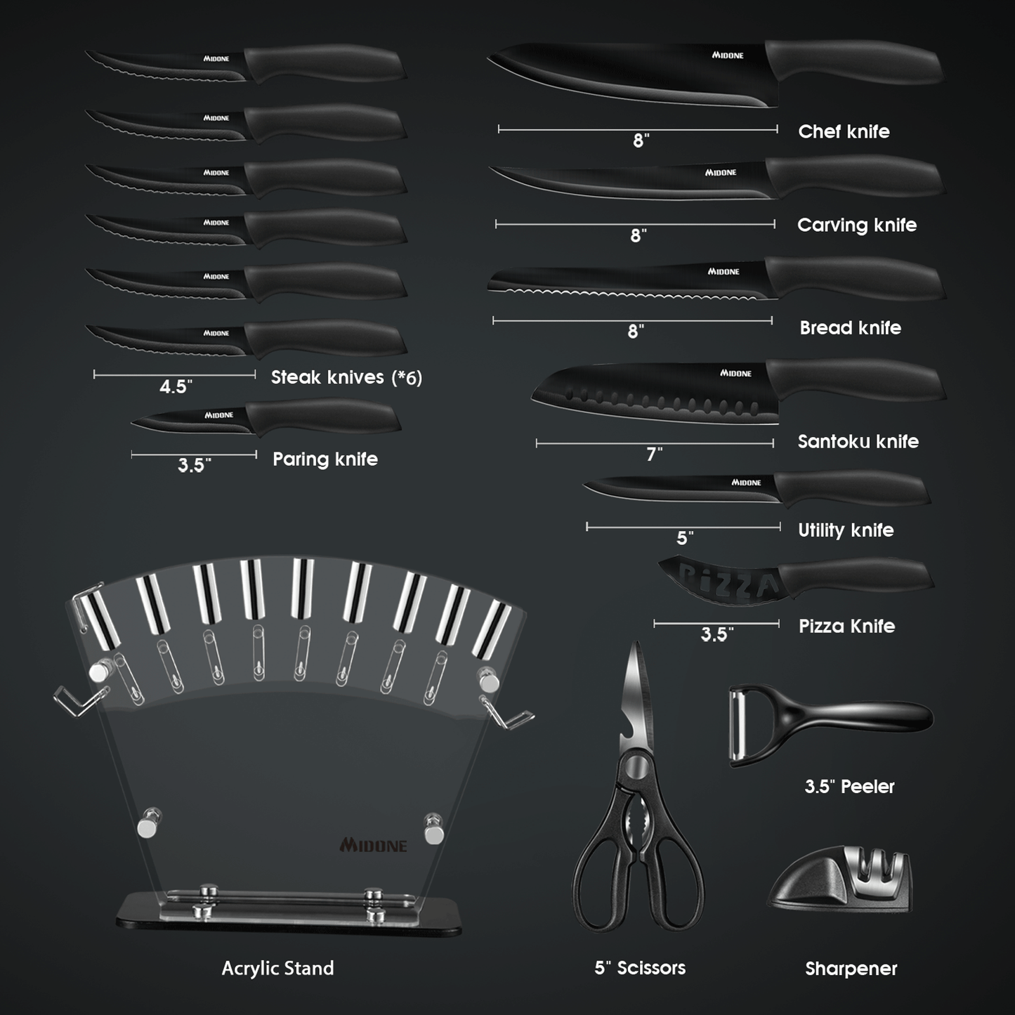  MIDONE Knife Set